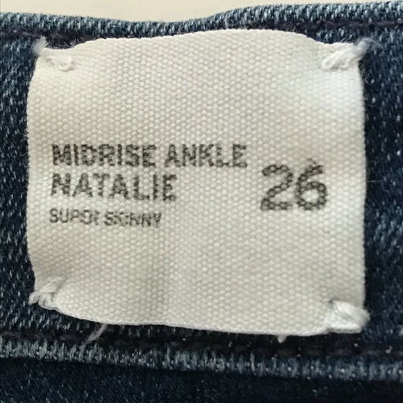 Hudson Midrise Ankle Natalie Super Skinny Jeans Women 26 Blue Dark Wash Stretch - Picture 4 of 12